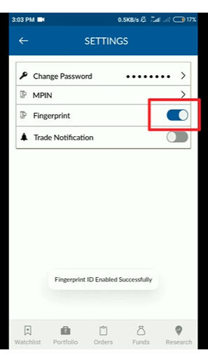 angel one select fingerprint