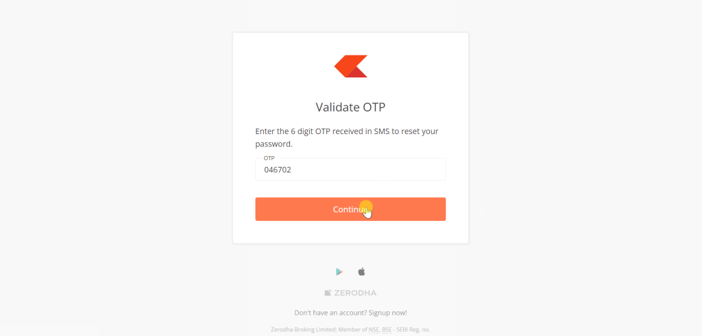 zerodha verify otp