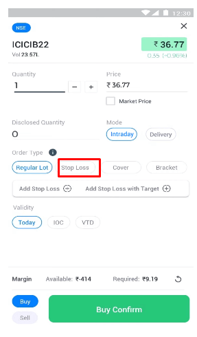 5paisa select stop loss